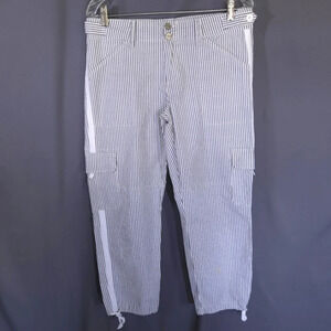 Sanctuary x Anthropologie Striped Cargo Pants Size 28 Nautical Preppy Coastal